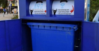 Ambalaj atıkları için geri dönüşüm konteynerleri yerleştiriliyor
