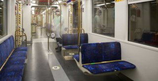 Metro ve tramvay vagonlarına günde 491 kez dezenfeksiyon