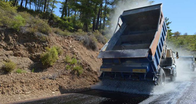 ALANYA ÇAMLICA YOLU ASFALTLANIYOR