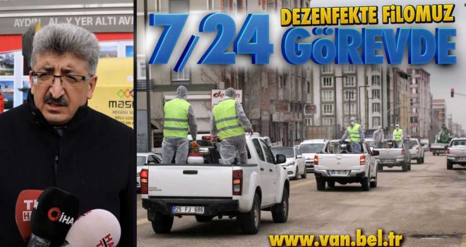 BÜYÜKŞEHİR'İN DEZENFEKTE FİLOSU 7/24 GÖREVDE