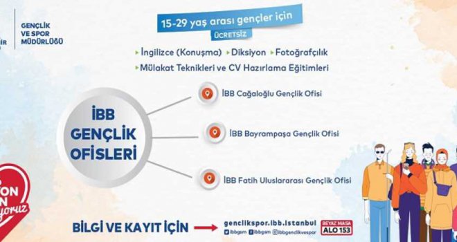 İBB GENÇLİK OFİSLERİNDE YENİ DÖNEM EĞİTİMLERİ BAŞLIYOR